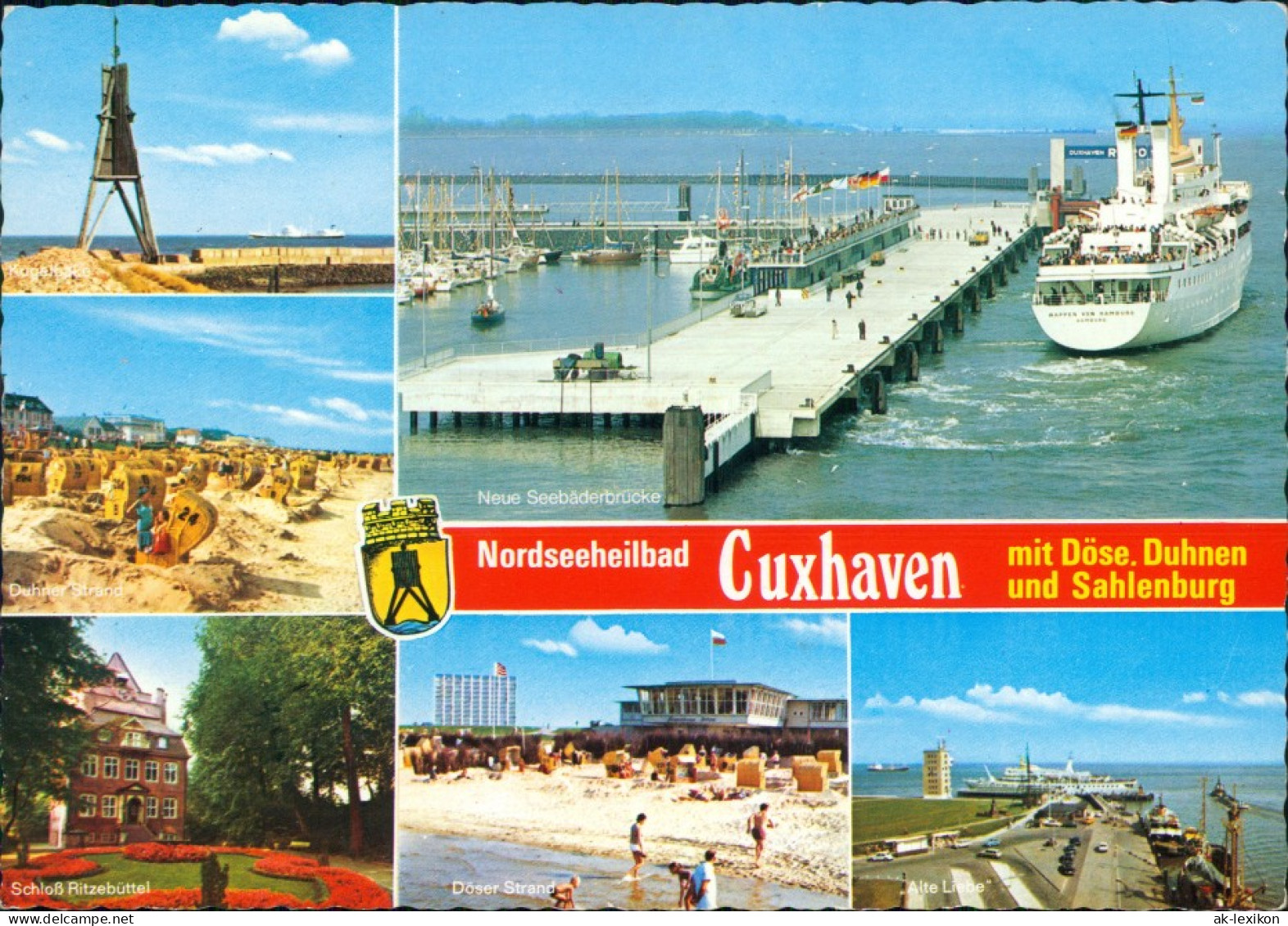 Duhnen-Cuxhaven Kugelbake Fähranlegestelle, Neue Seebäderbrücke, Schloß 1986 - Cuxhaven