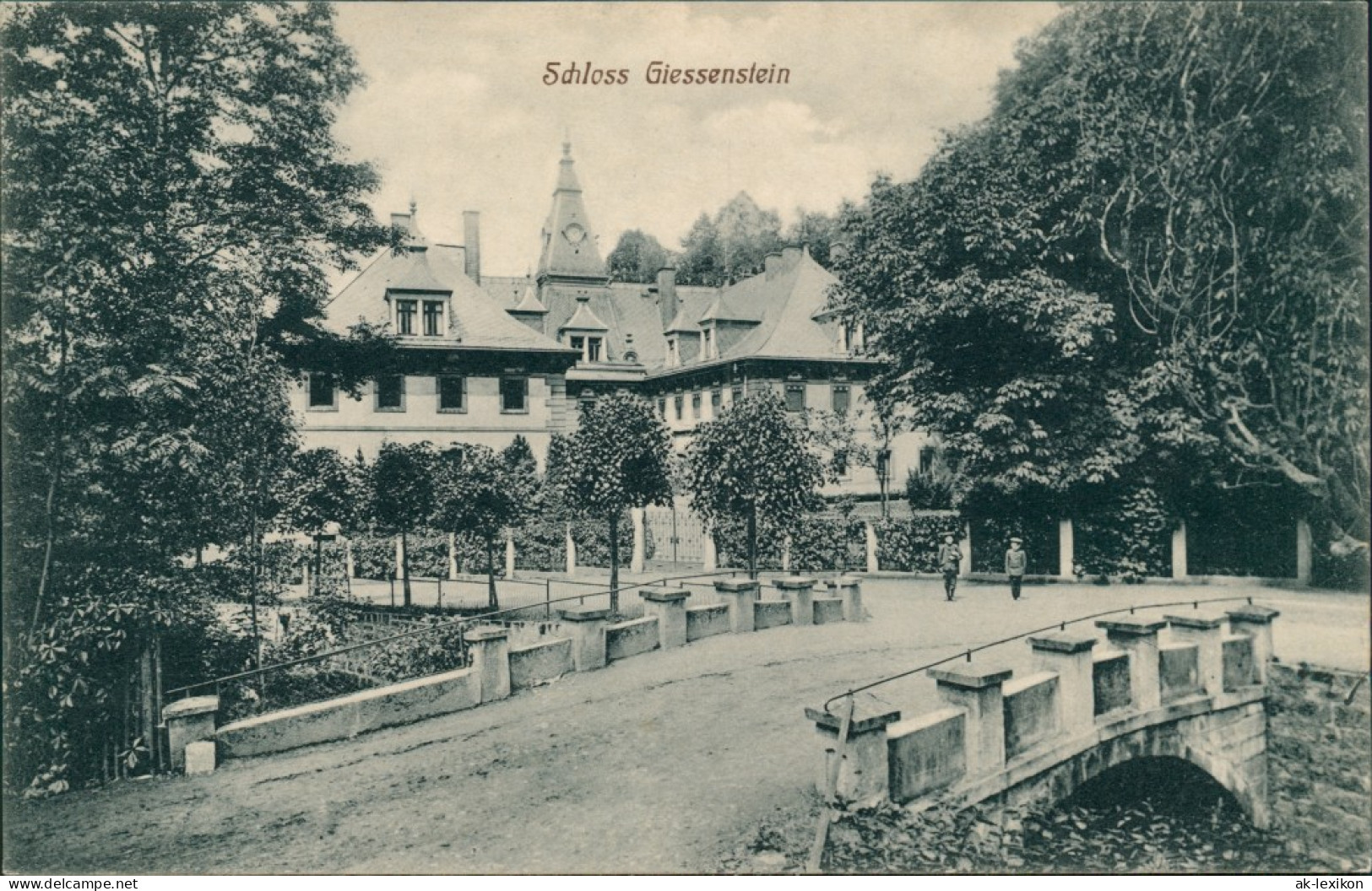 Bad Gottleuba Berggießhübel Schloss   Giessenstein Mit Brücke 1912 - Bad Gottleuba-Berggiesshuebel