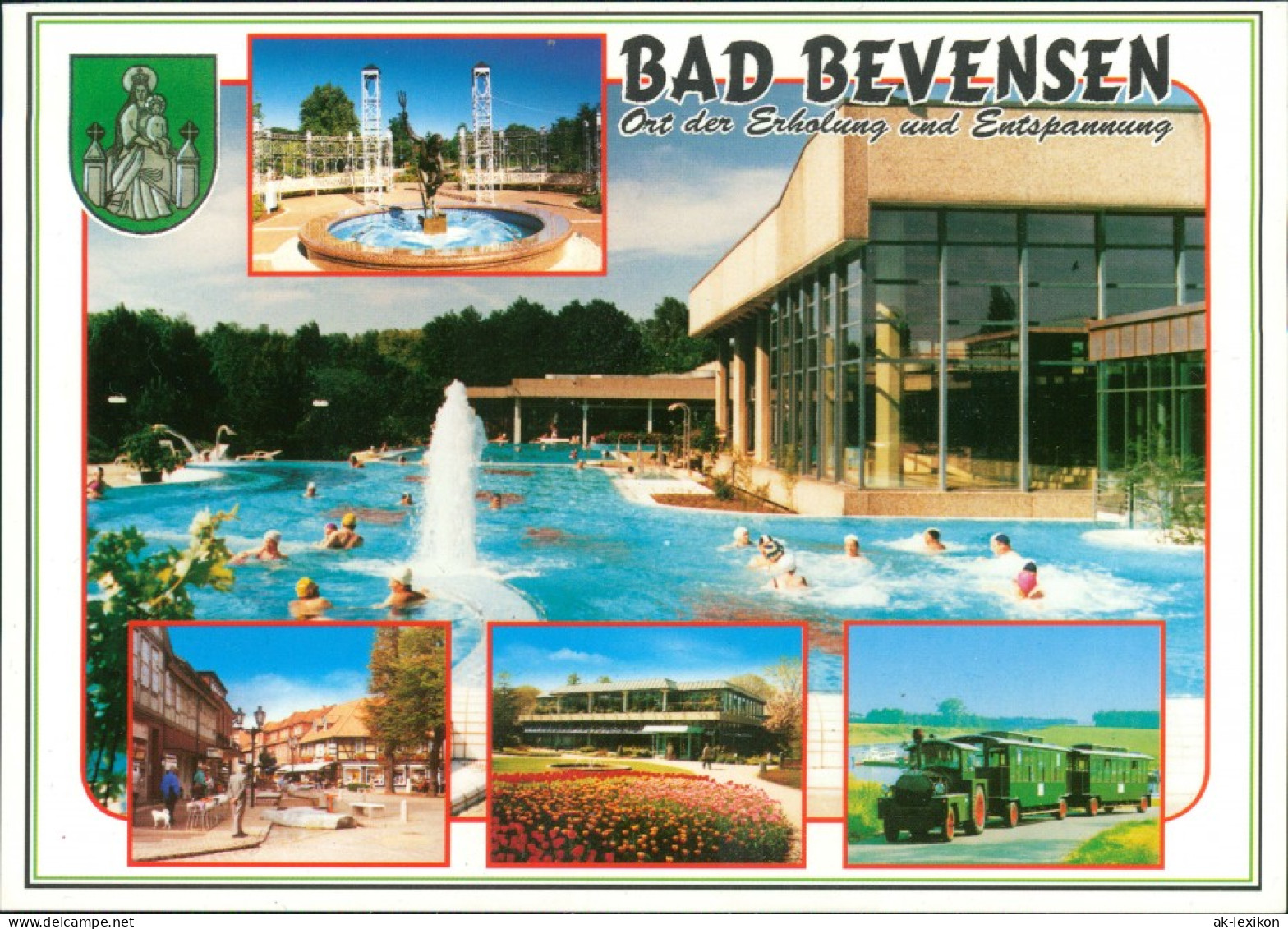 Ansichtskarte Bad Bevensen Schwimmbad, Park, Bimmelbahn 1995 - Bad Bevensen