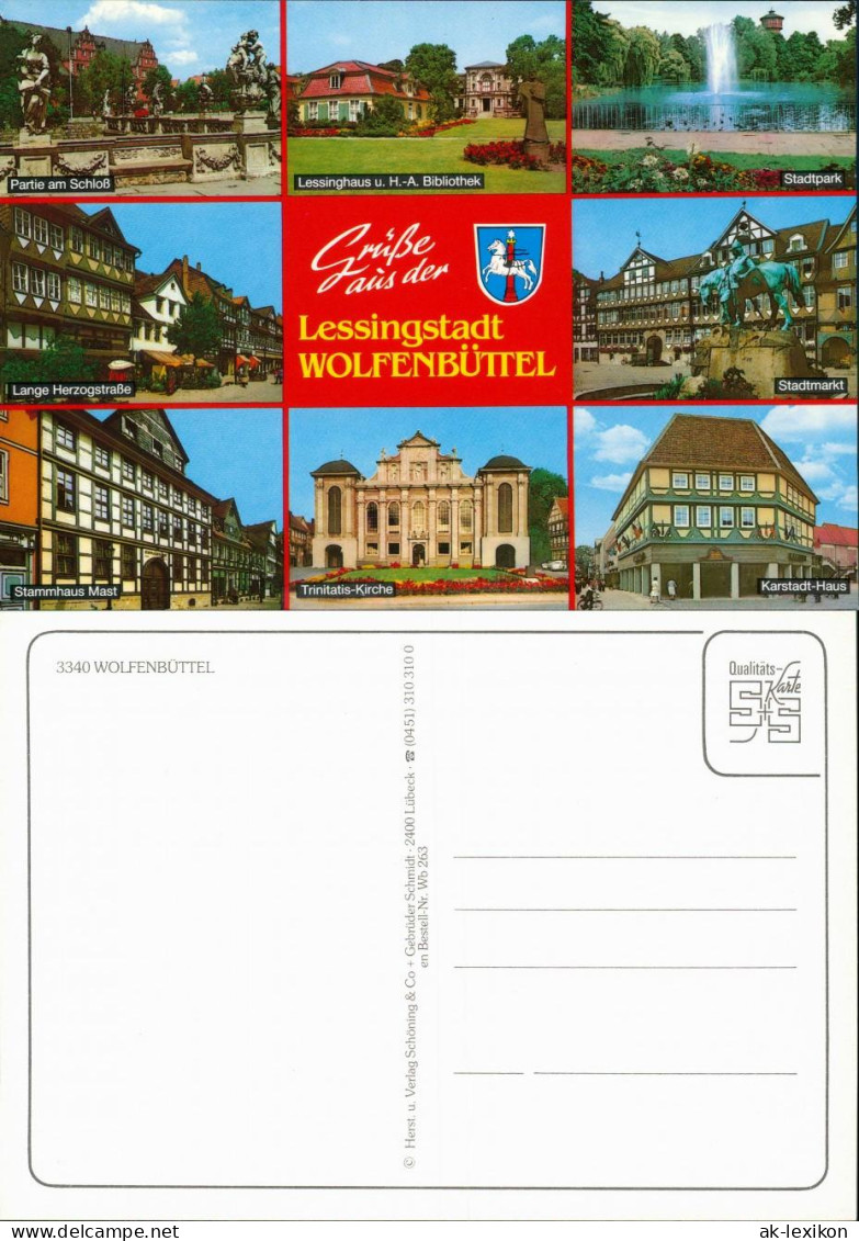 Wolfenbüttel Schloss, Lessinghaus, Trinitatis-Kirche, Markt 1995 - Wolfenbüttel