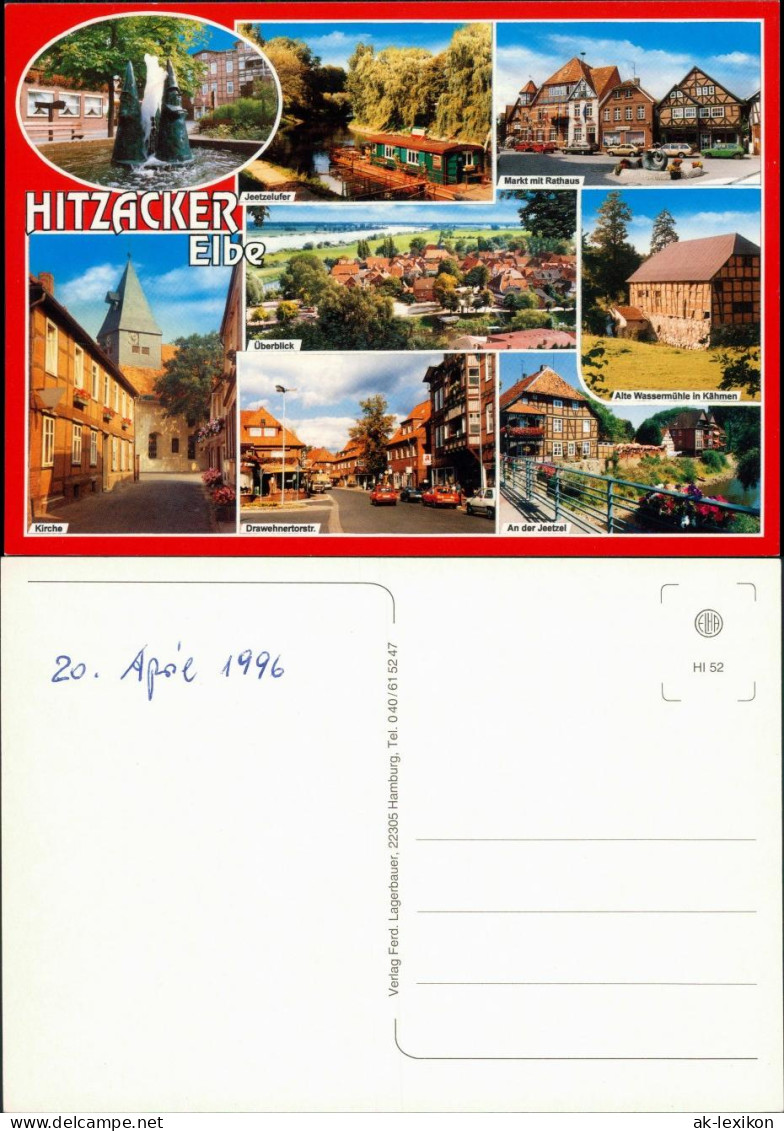 Ansichtskarte Hitzacker (Elbe) Kirche, Panorama, Brunnen, Markt, Rathaus 1996 - Hitzacker