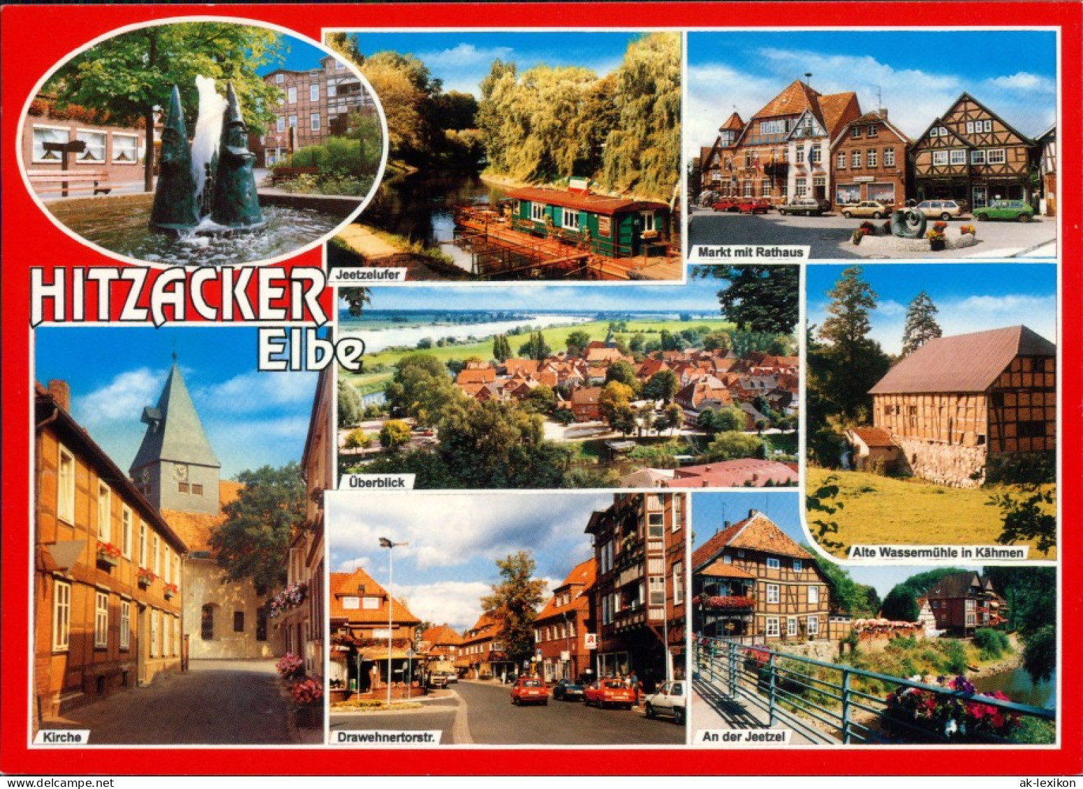 Ansichtskarte Hitzacker (Elbe) Kirche, Panorama, Brunnen, Markt, Rathaus 1996 - Hitzacker