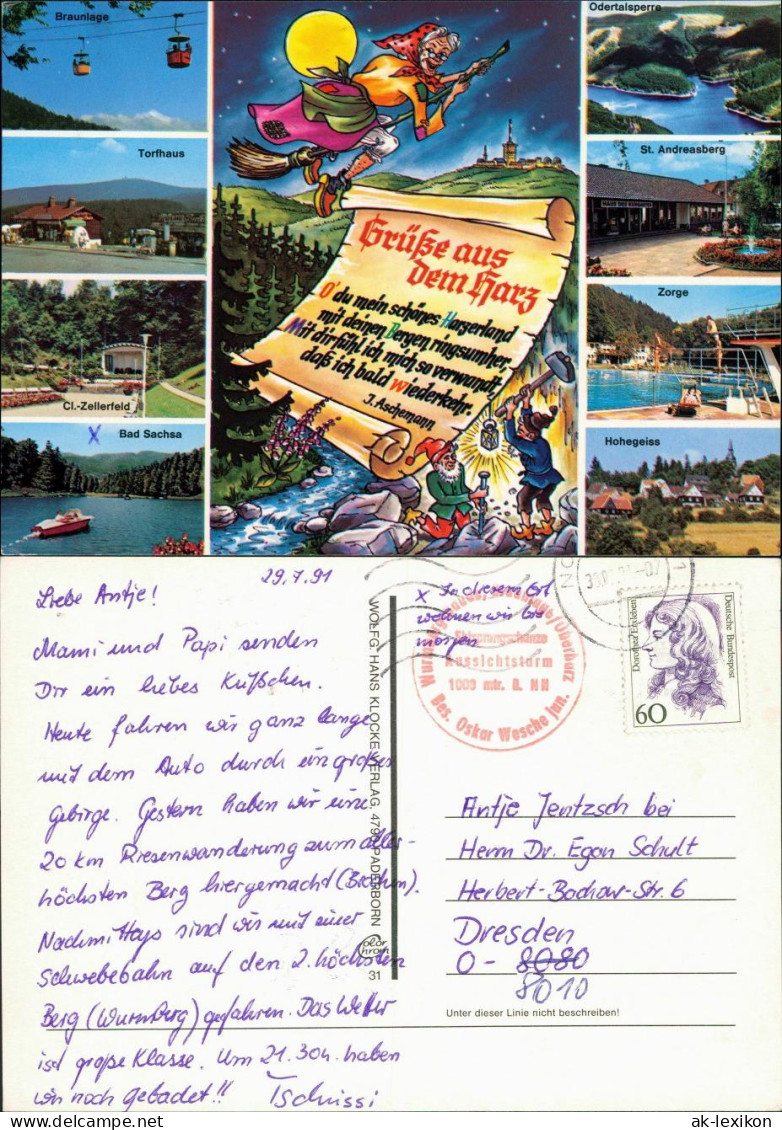 Harz Hexe Zwerge Seilbahn, Odertalsperre, Torfhaus, St. Andreasberg, Zorge 1994 - Autres & Non Classés