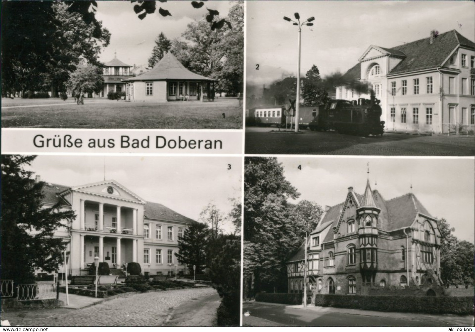 Ansichtskarte Bad Doberan Kamp, Schmalspurbahn, Sanatorium, Stadtmuseum G1986 - Bad Doberan