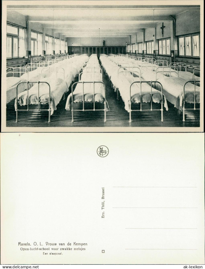 Postkaart Ravels Open-lucht-school - Großer Schlafsaal 1929 - Autres & Non Classés