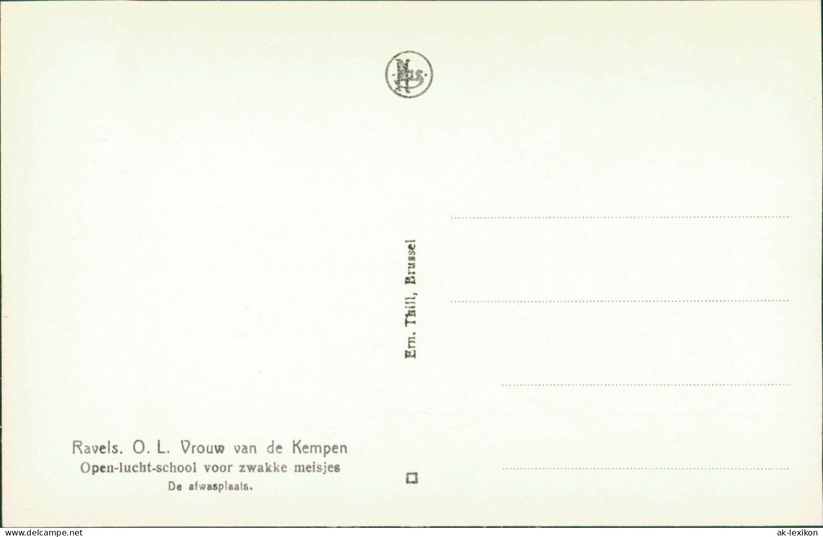 Postkaart Ravels Open-lucht-school, Küche 1929  - Autres & Non Classés