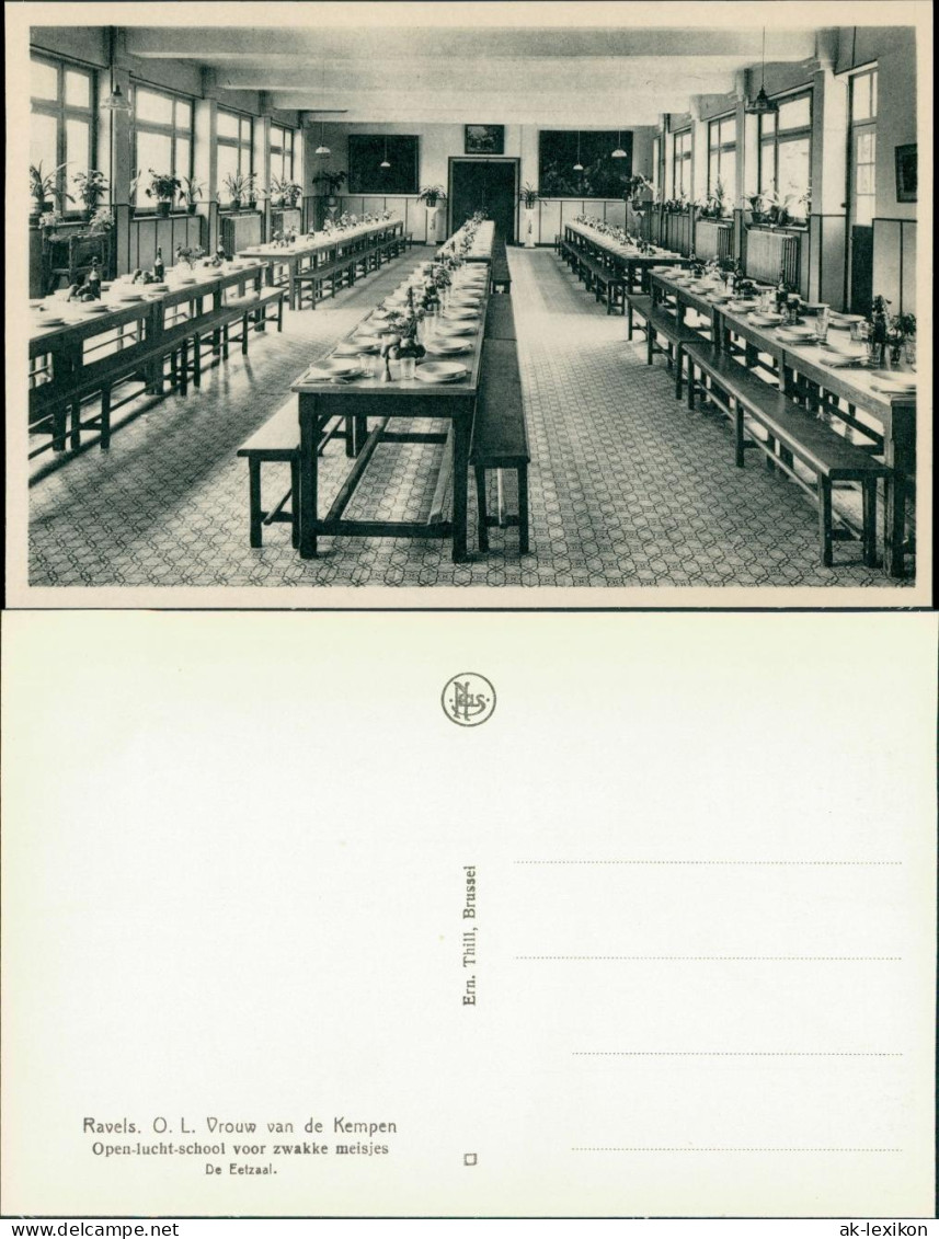 Postkaart Ravels Open-lucht-school - Gr. Speiseraum 1929  - Autres & Non Classés