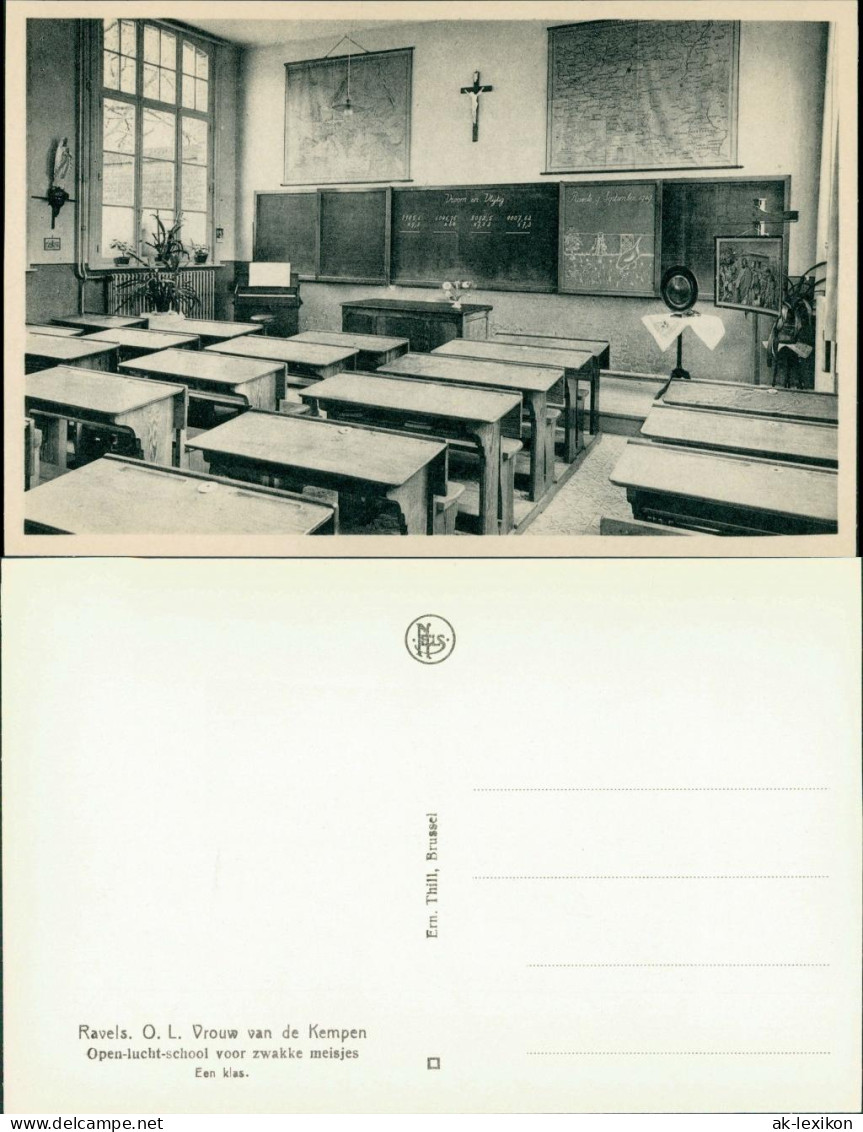 Postkaart Ravels Open-lucht-school - Unterricht 1929  - Autres & Non Classés