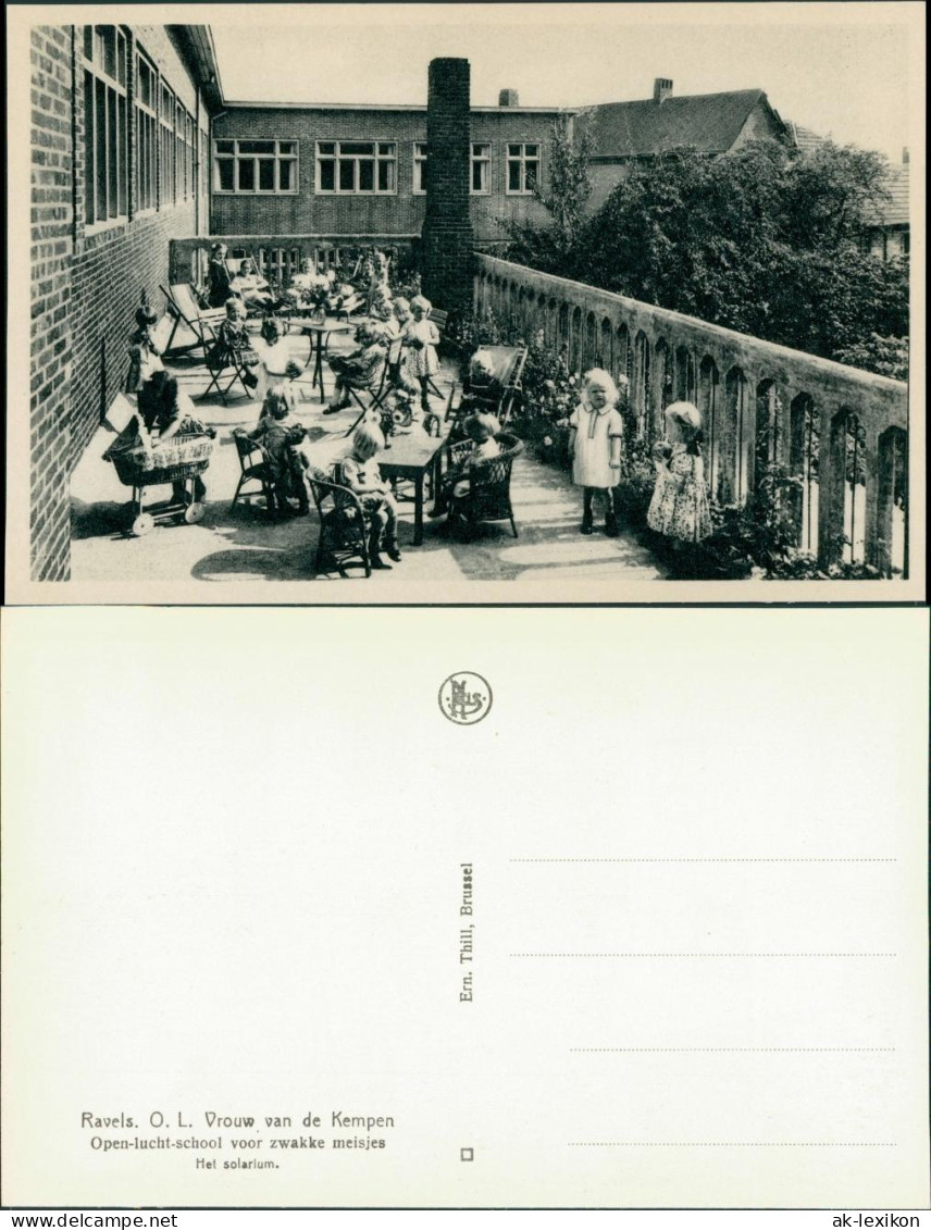 Postkaart Ravels Open-lucht-school - Terrasse - Kinder 1929  - Other & Unclassified