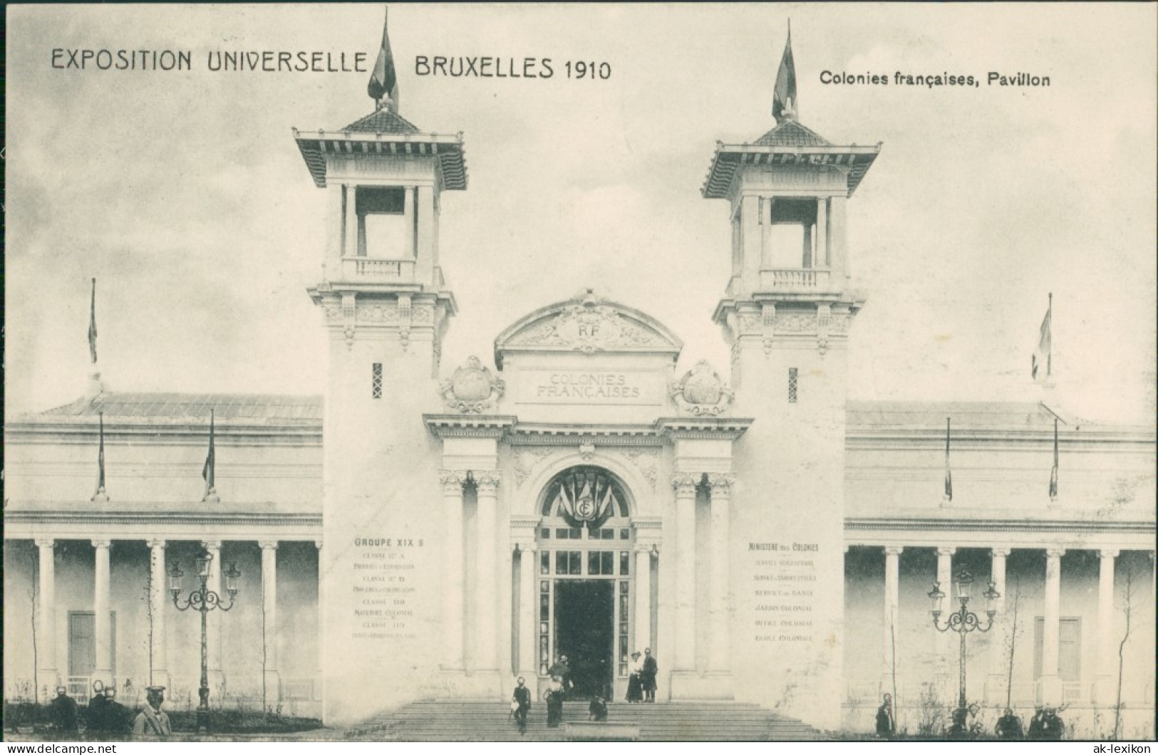 Postkaart Brüssel Bruxelles Colonies Francaises - Pavillon - Front 1910  - Altri & Non Classificati