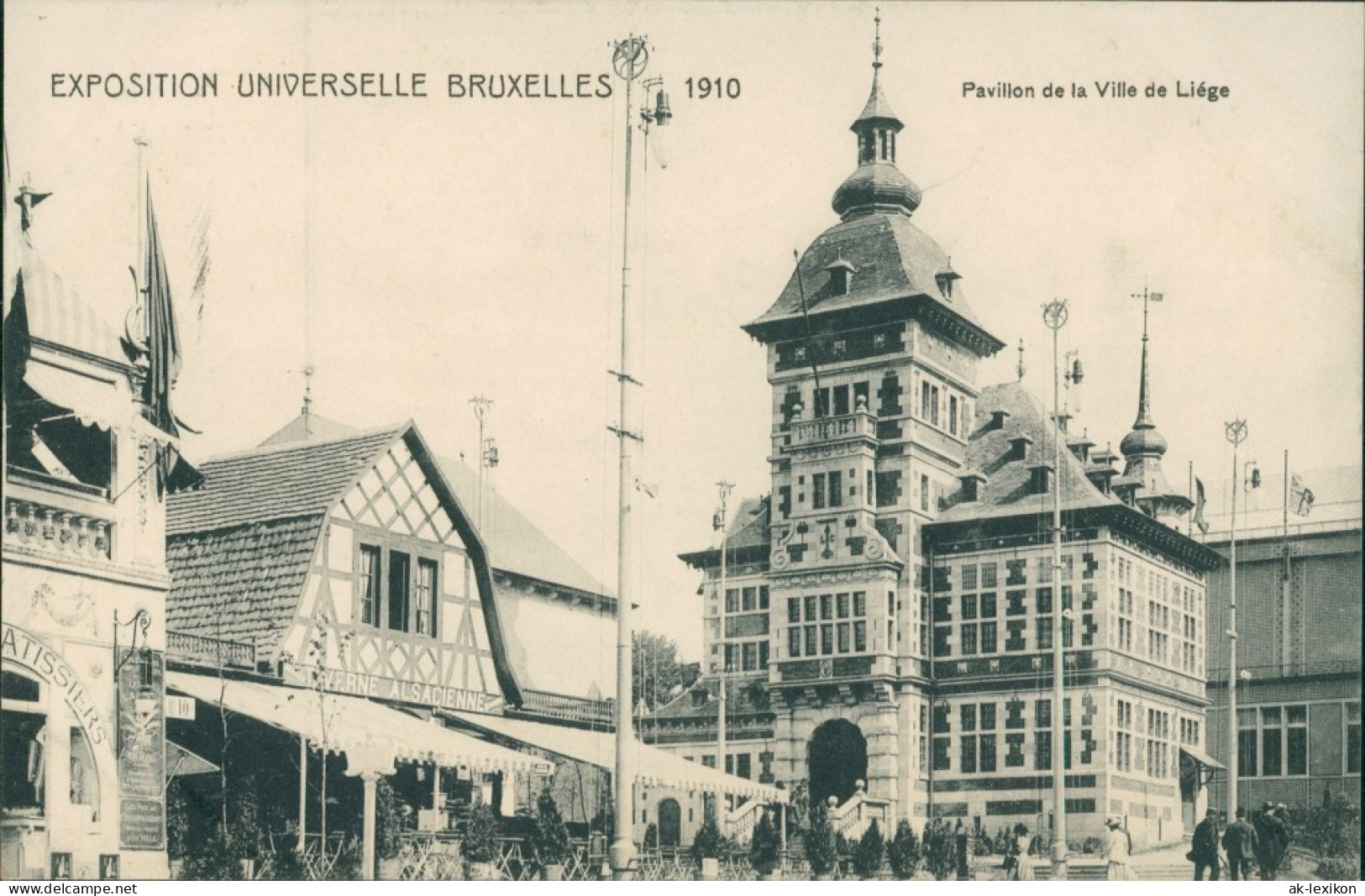 Postkaart Brüssel Bruxelles Pavillon De La Ville Liege - Expo 1910  - Altri & Non Classificati