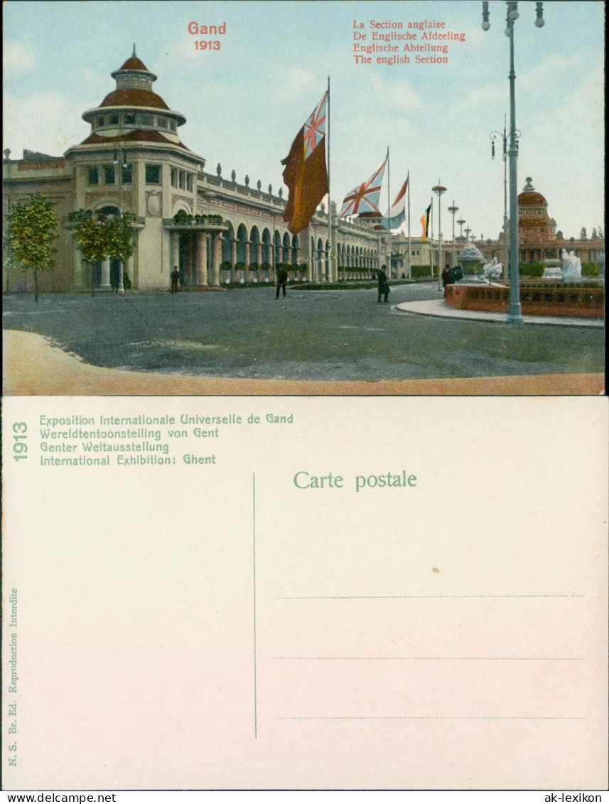 Postkaart Gent Ghent (Gand) La Section Anglaise - Expo 1913  - Autres & Non Classés