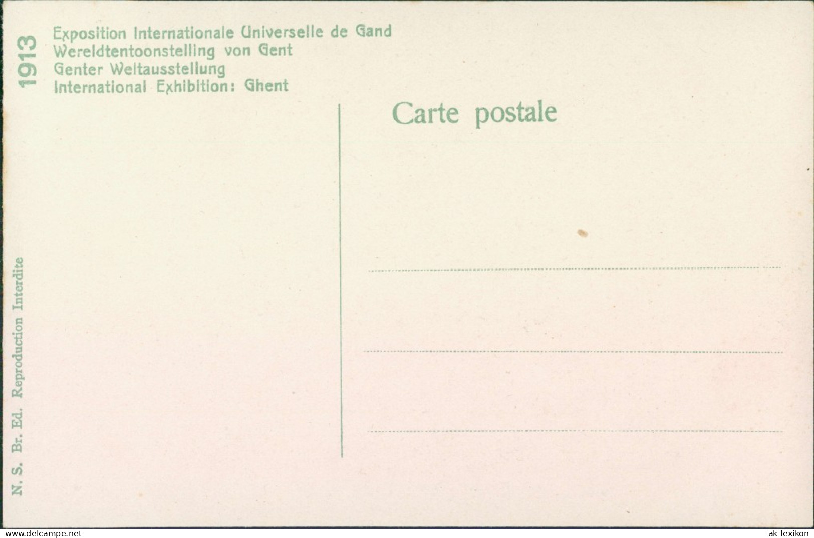 Postkaart Gent Ghent (Gand) La Section Anglaise - Expo 1913  - Autres & Non Classés