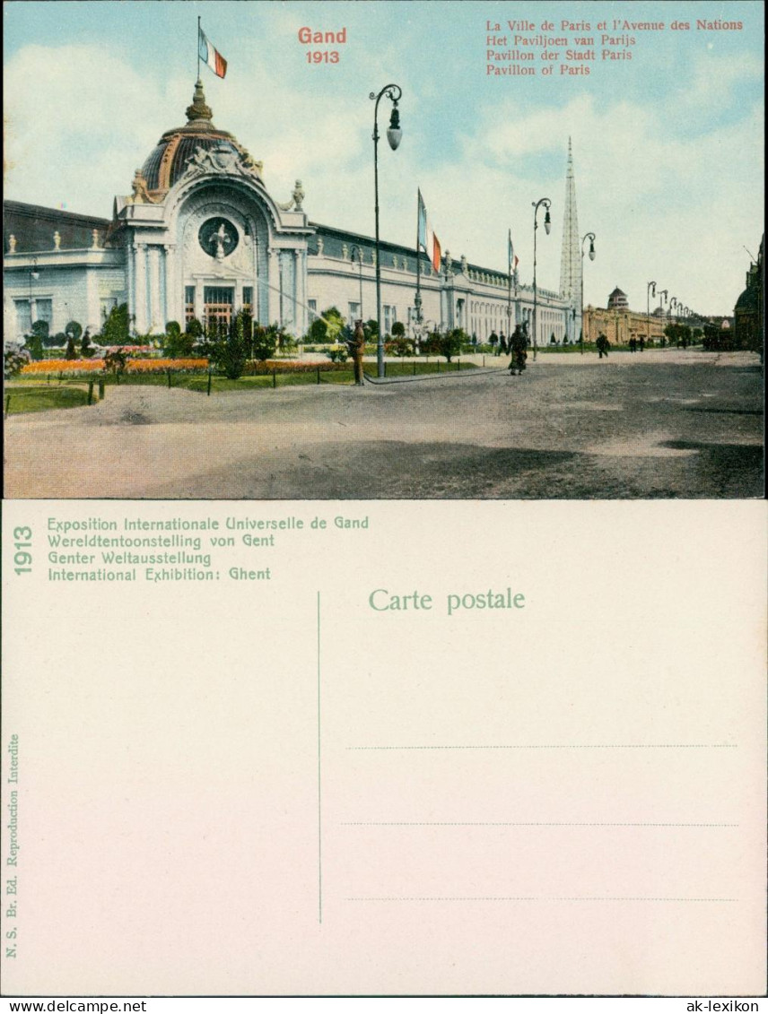 Postkaart Gent Ghent (Gand) La Ville Paris Avenue - EXPO 1913  - Autres & Non Classés