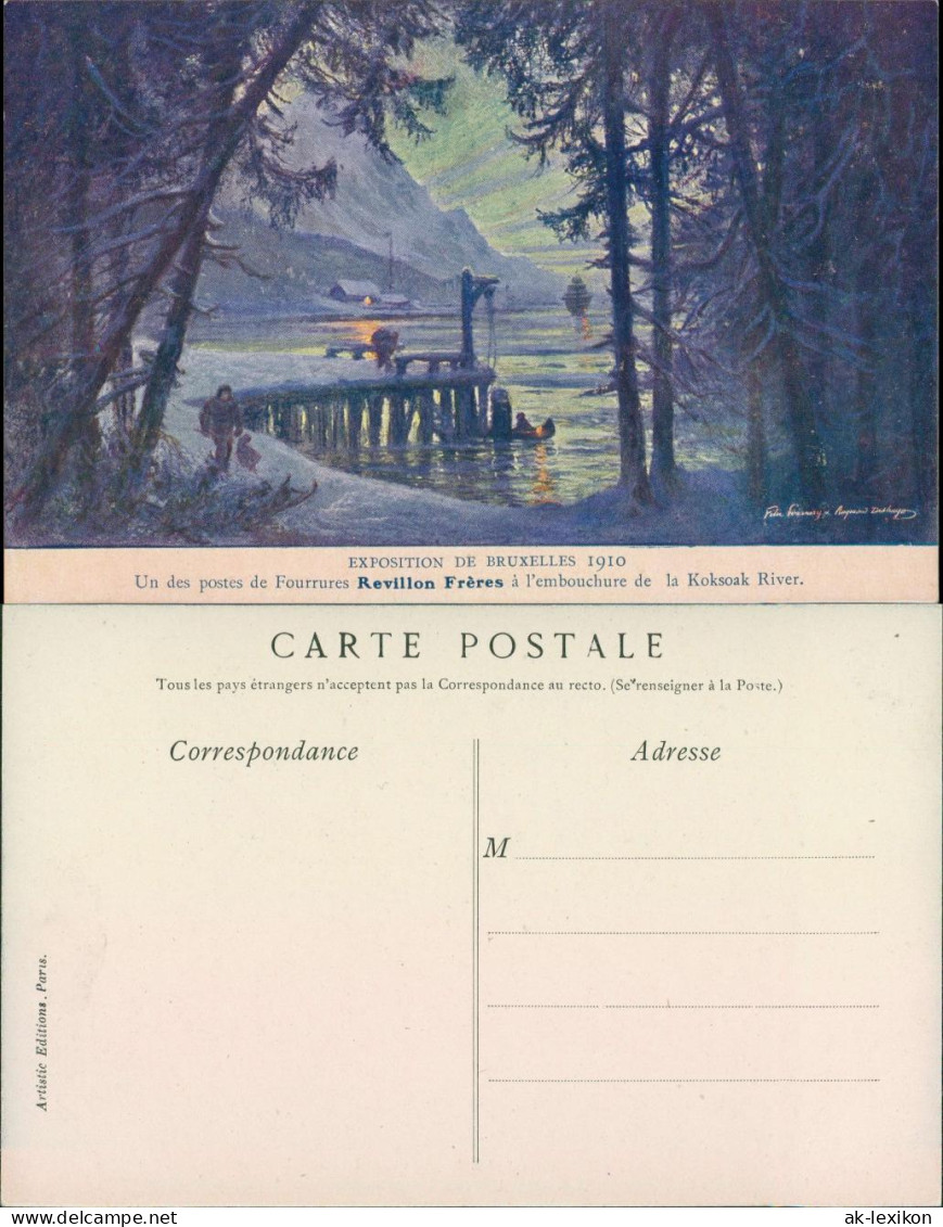 Postkaart Brüssel Bruxelles Künstlerkarte EXPO 1910  - Autres & Non Classés