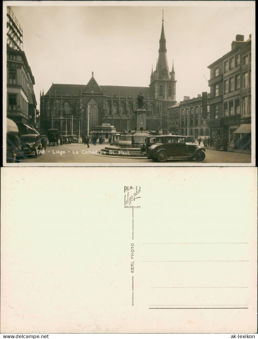 Lüttich Luik &#47; Wallonisch: Lîdje Platz, Autos La Cathedral St. Pauli 1932  - Sonstige & Ohne Zuordnung