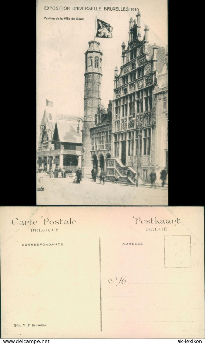 Postkaart Brüssel Bruxelles Pavillon De La Ville De Gand - Expo 1910  - Sonstige & Ohne Zuordnung