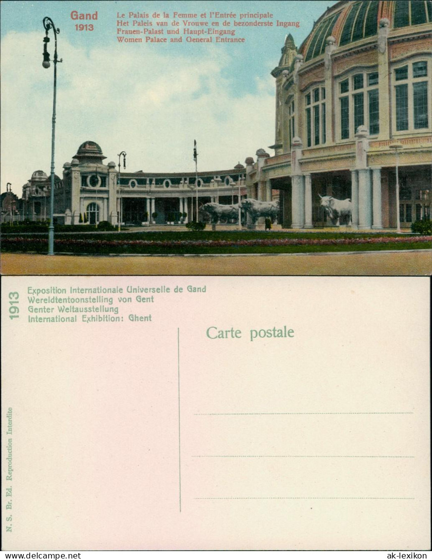 Postkaart Gent Ghent (Gand) Weltaustellung Gent - Frauen Palast 1913  - Other & Unclassified