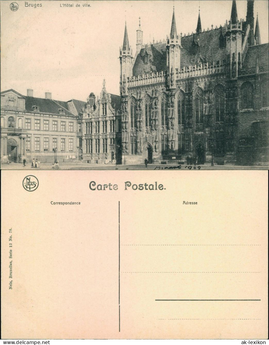 Postkaart Brügge Brugge | Bruges Hotel De Ville/Rathaus 1911  - Otros & Sin Clasificación