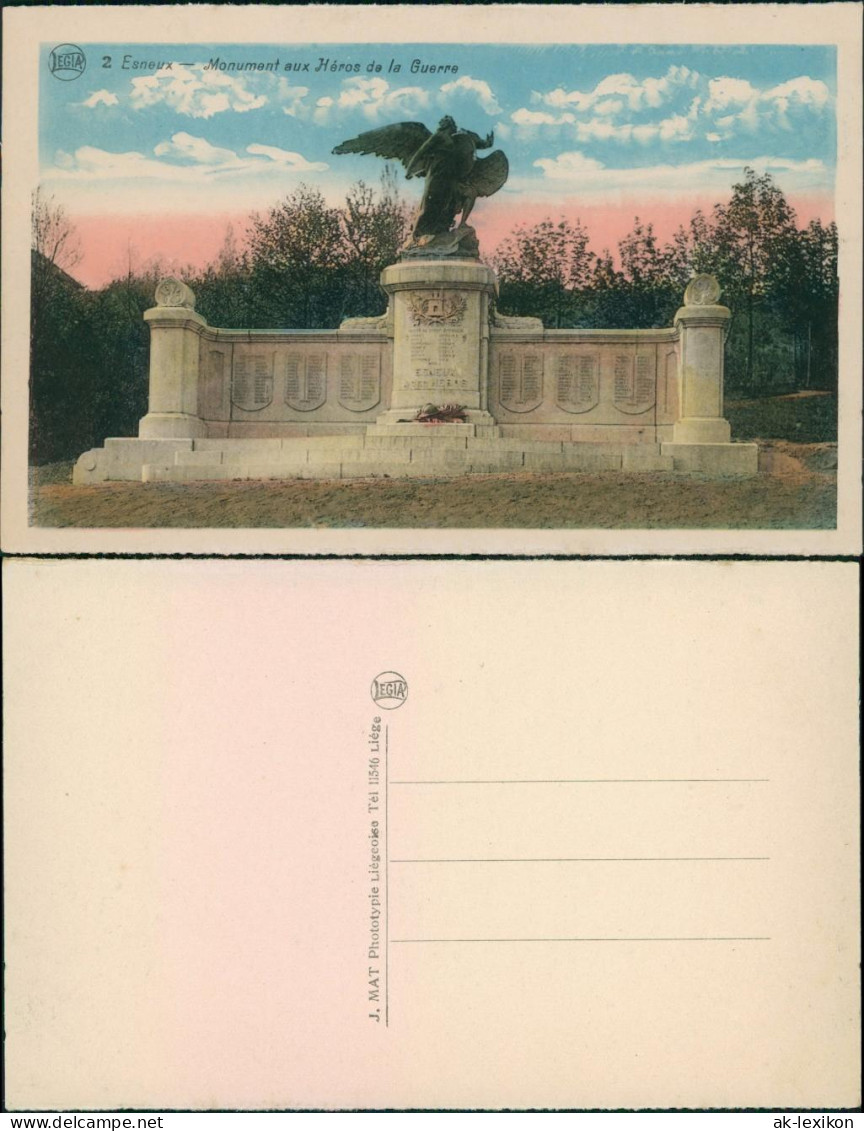 Postkaart Esneux Esneu Monument Aux Heros De La Guerre 1922  - Autres & Non Classés
