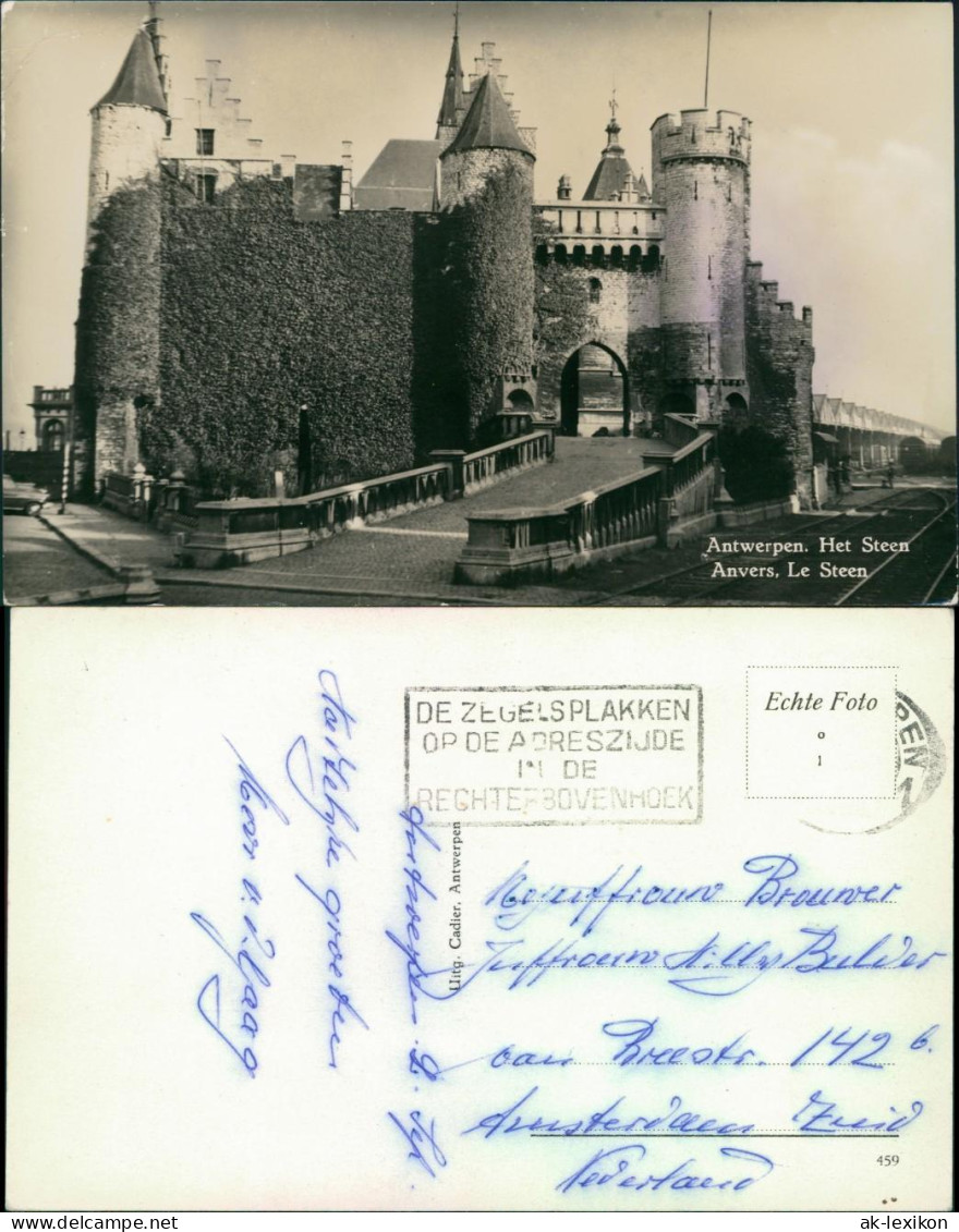 Postkaart Antwerpen Anvers Straßenpartie - Le Steen 1938 - Sonstige & Ohne Zuordnung