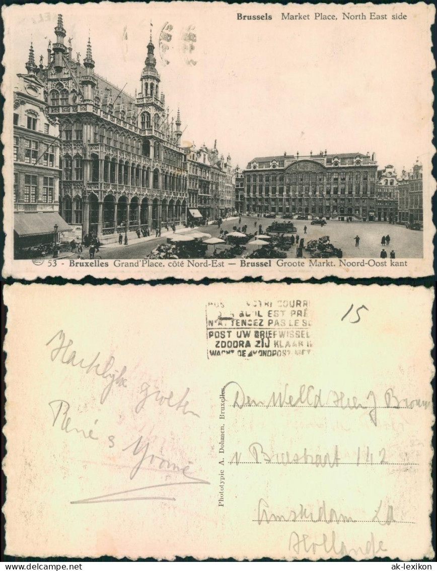 Postkaart Brüssel Bruxelles Markt - Grand Place 1932  - Altri & Non Classificati