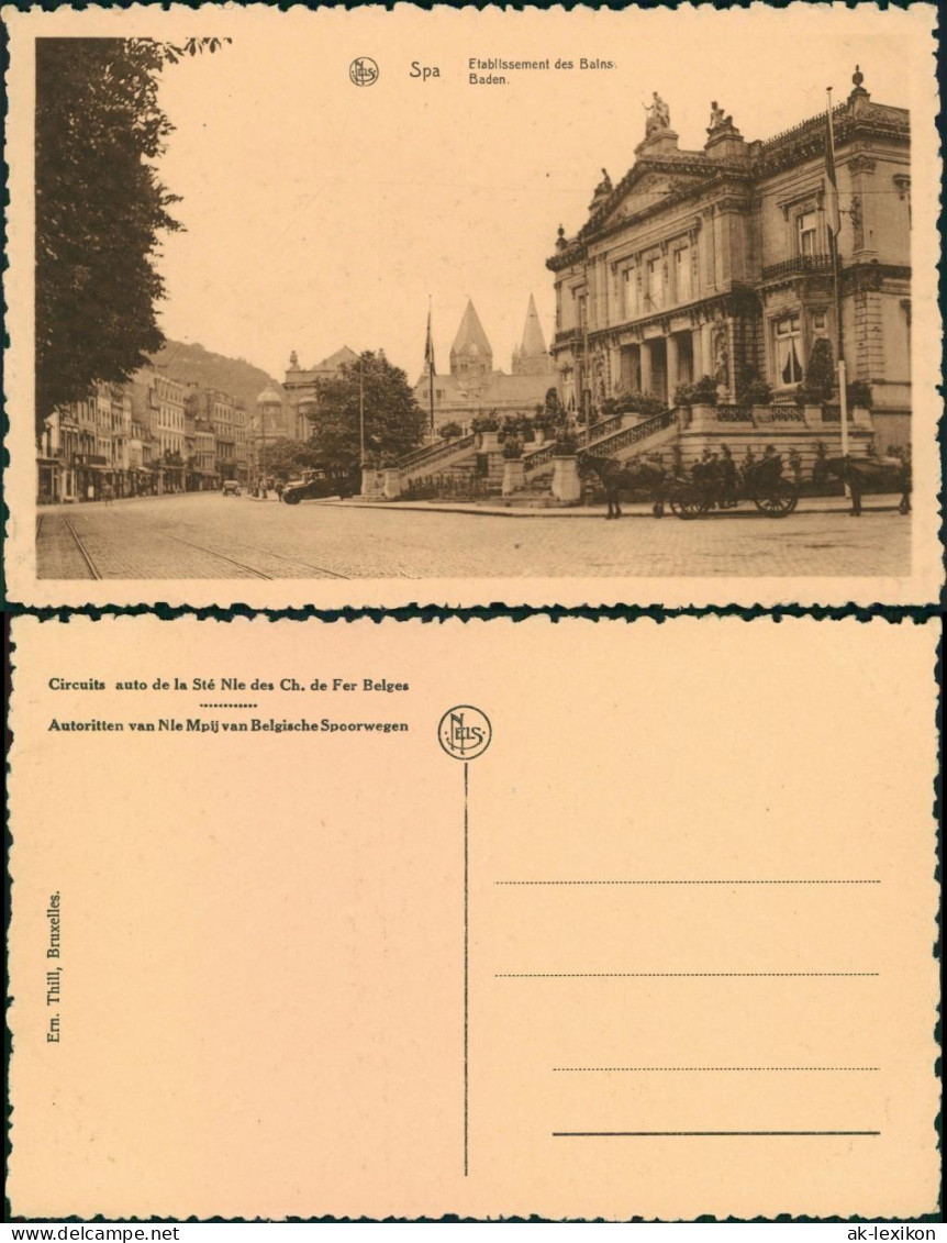 Spa (Provinz Lüttich) Spa  Etablissement Des Bains/Straßenpartie 1929 - Sonstige & Ohne Zuordnung