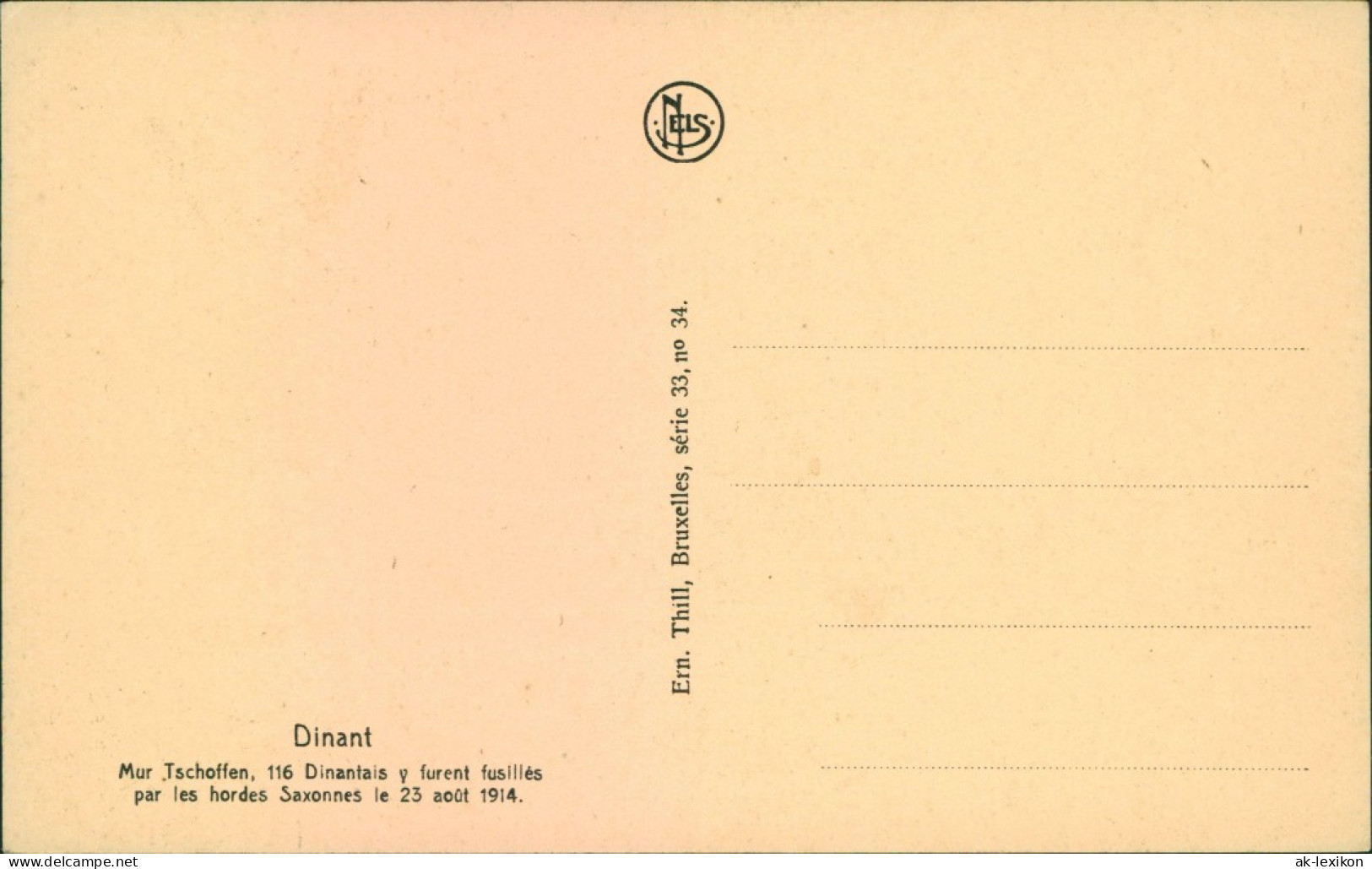 Postkaart Dinant Dinant Kriegsdenkmal 1. WK 1920  - Autres & Non Classés