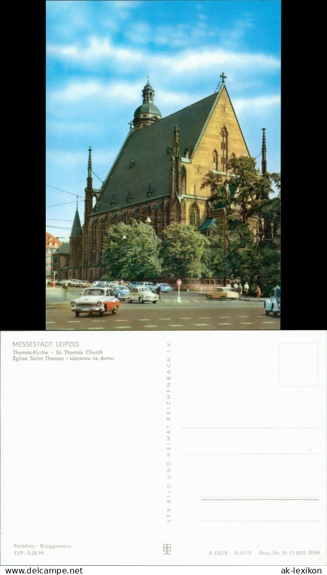 Ansichtskarte Leipzig Straßenpartie An Der Thomaskirche 1974 - Leipzig