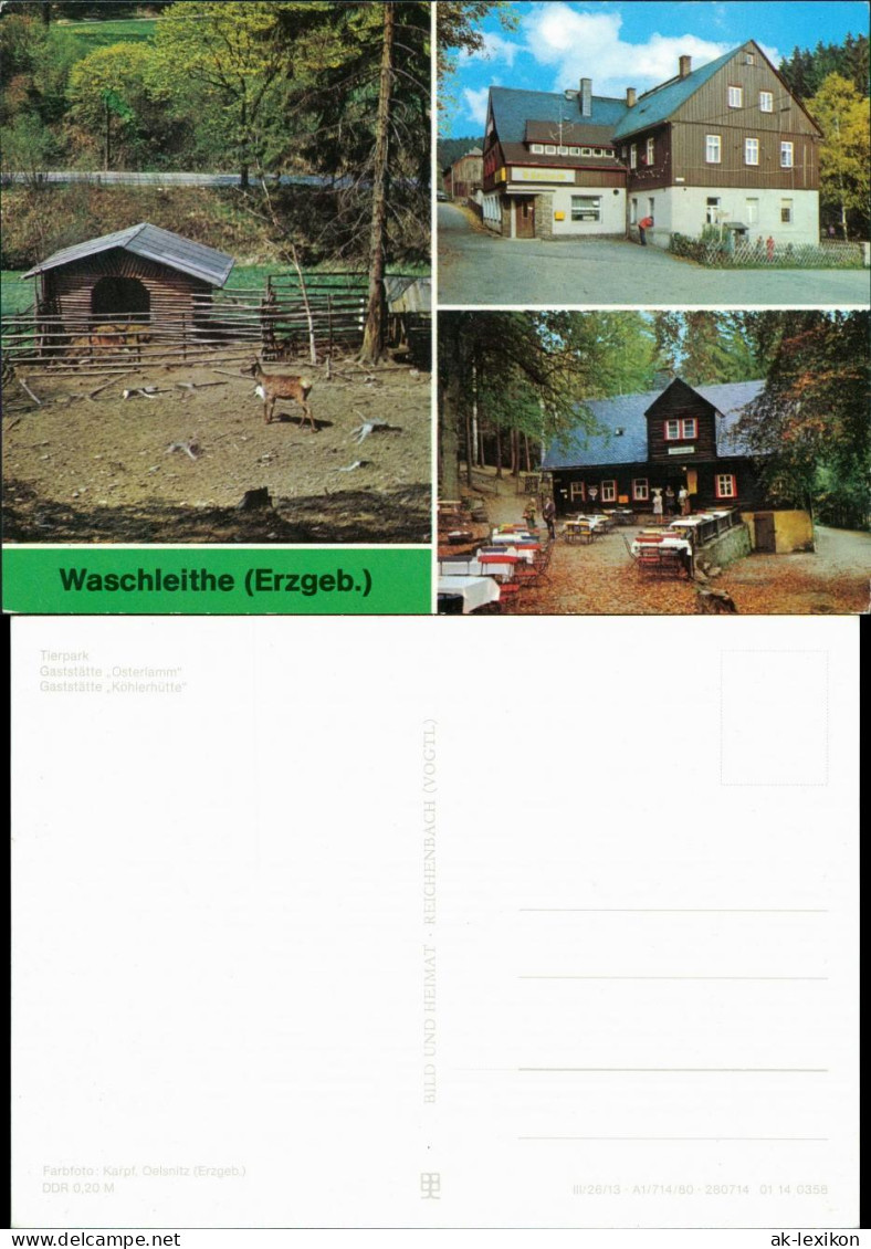 Waschleithe Grünhain-Beierfeld Tierpark, Gaststätte "Köhlerhütte" 1980 - Grünhain