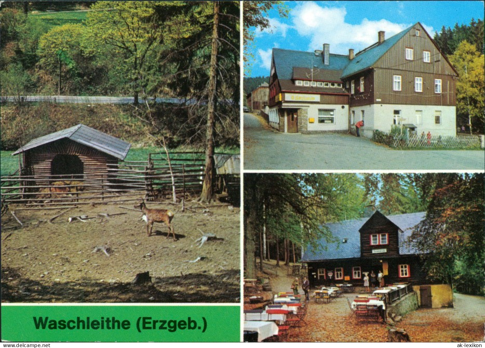 Waschleithe Grünhain-Beierfeld Tierpark, Gaststätte "Köhlerhütte" 1980 - Grünhain