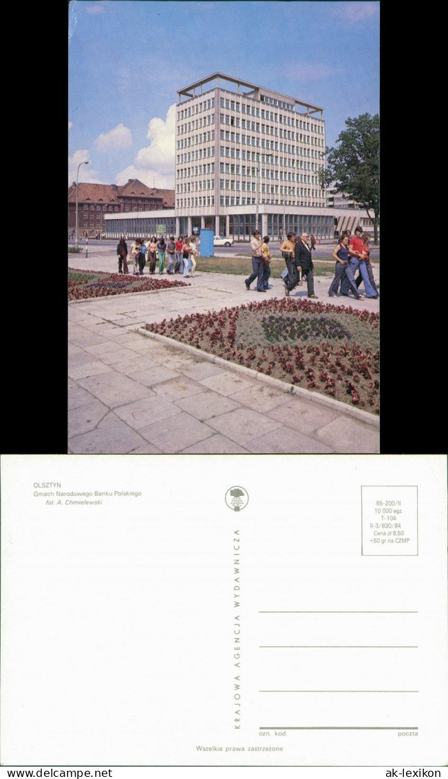 Postcard Allenstein Olsztyn Gmach Narodowego Banku Polskiego 1984 - Ostpreussen