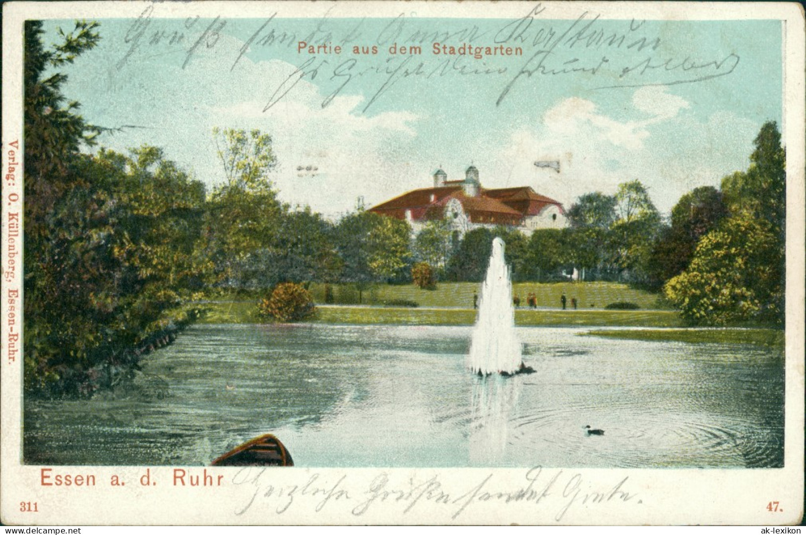 Ansichtskarte Südviertel-Essen (Ruhr) Partie Aus Dem Stadtgarten 1910  - Essen