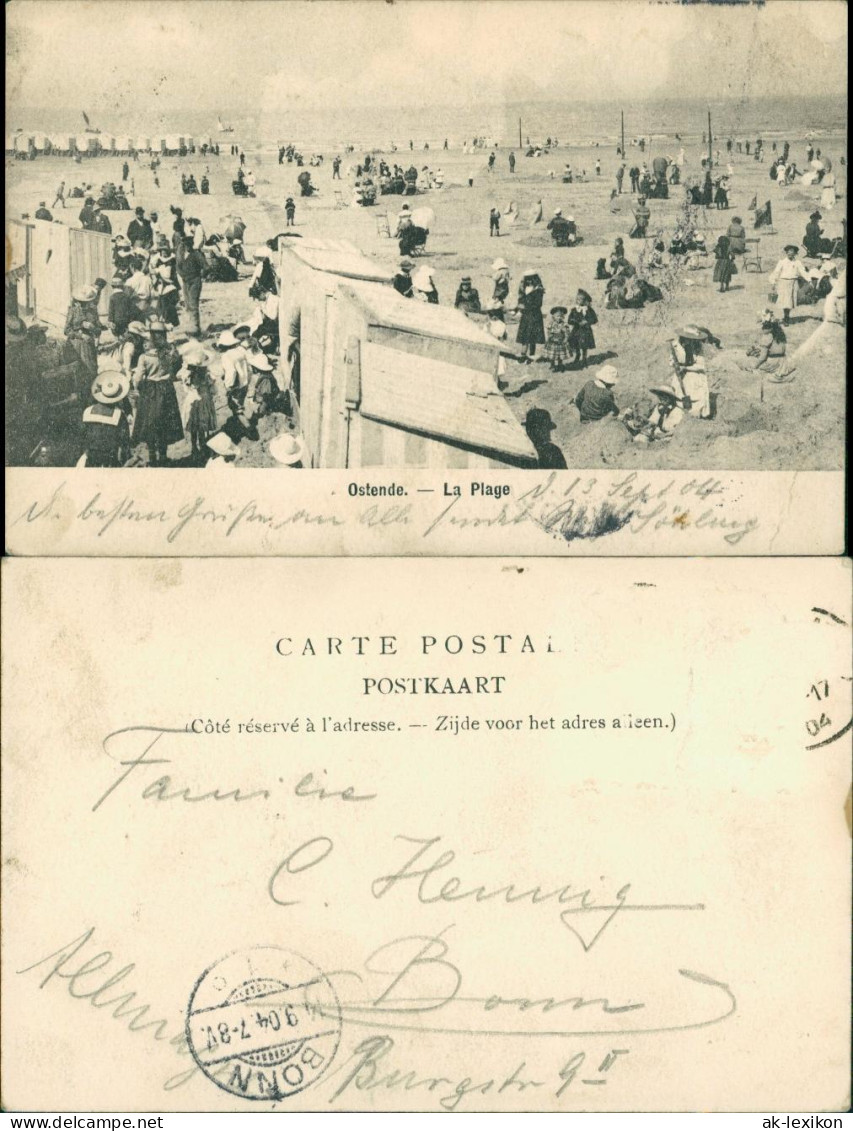 Postkaart Ostende Oostende Partie Am Strand - Kabinen 1904  - Other & Unclassified