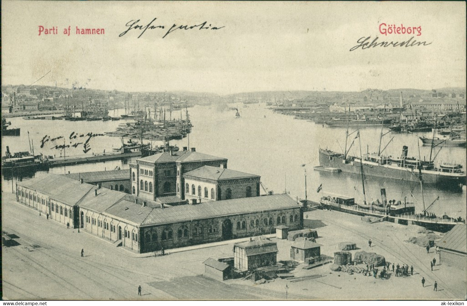 Postcard Göteborg Göteborg Parti Af Hamnen 1909  - Suède