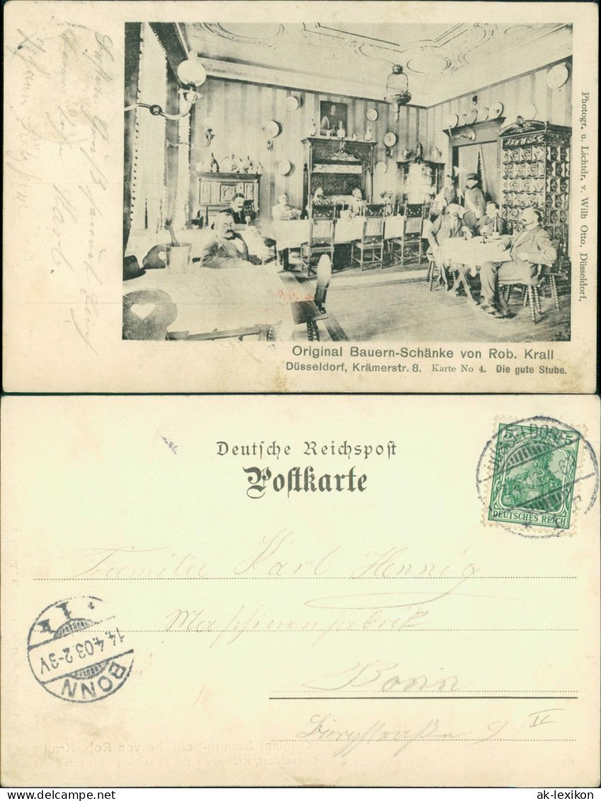 Düsseldorf Original Bauernschänke - Innen - Krämerstraße 1903  - Duesseldorf