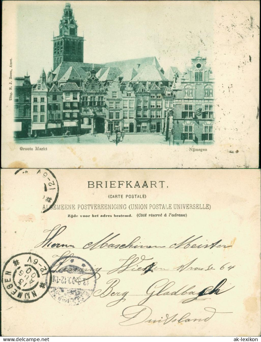 Postkaart Nimwegen Nijmegen Groote Markt 1900  - Sonstige & Ohne Zuordnung