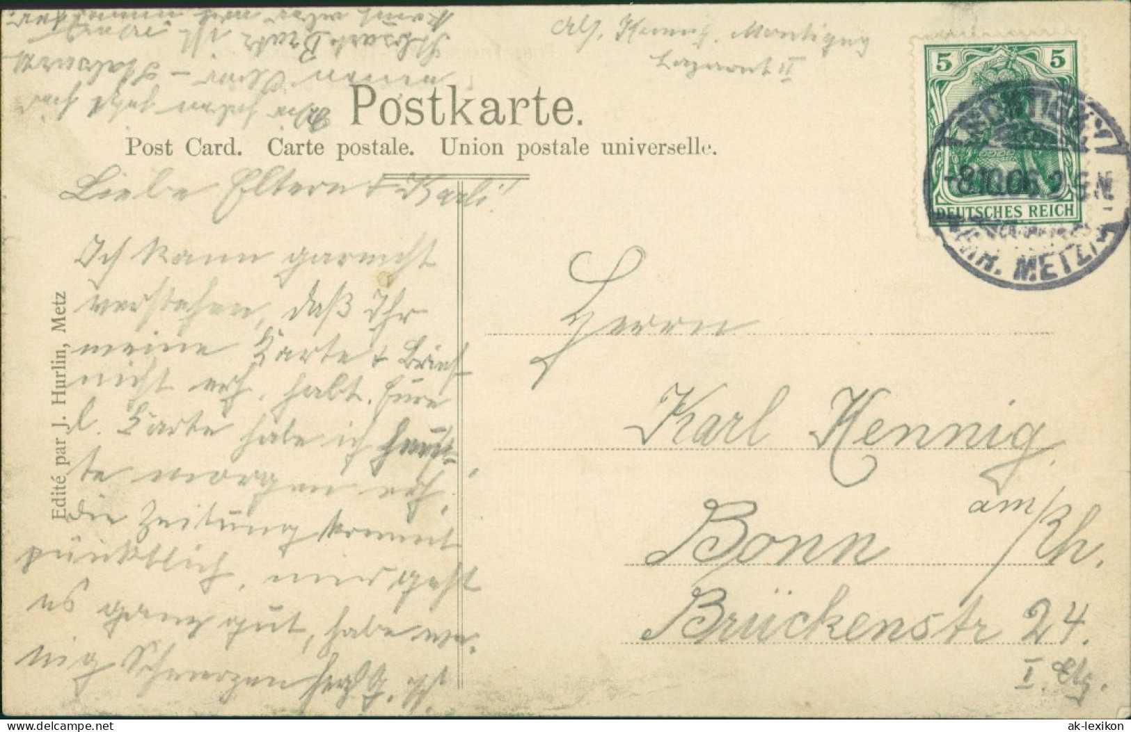 CPA Metz Straße, Tor - General Kommando 1906  - Other & Unclassified