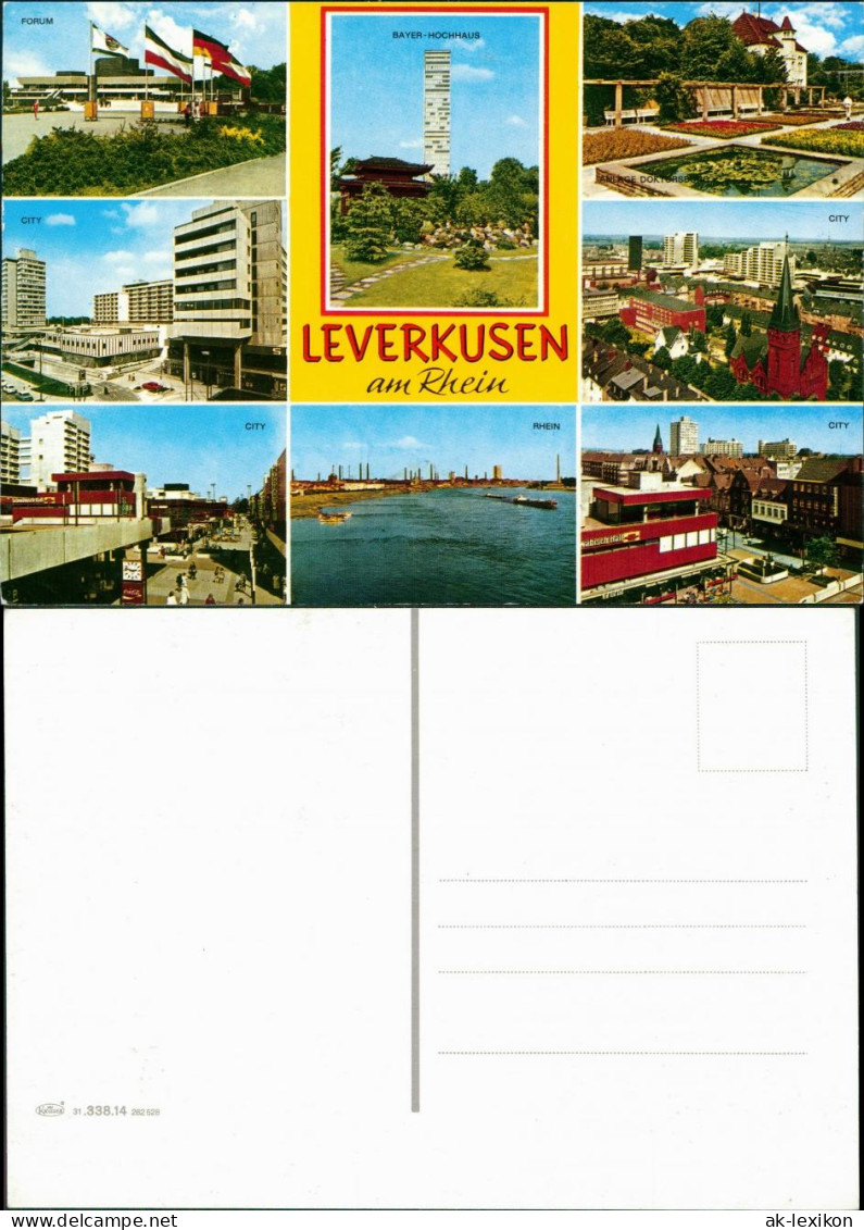 Ansichtskarte Leverkusen Forum, Bayer-Hochhaus, City, Rhein, Garten 1973 - Leverkusen