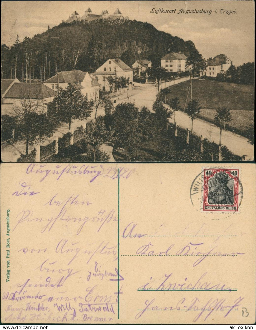 Ansichtskarte Augustusburg Erzgebirge Schloss Augustusburg Mit Dorf 1920 - Augustusburg