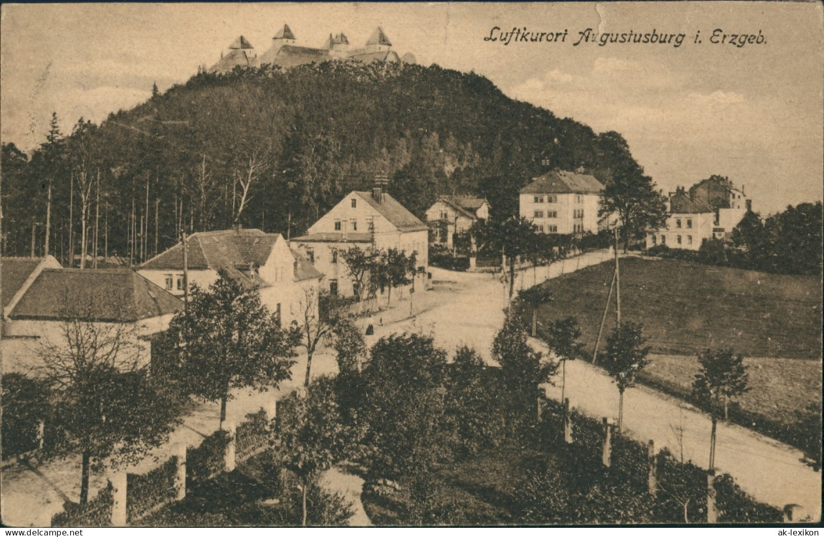 Ansichtskarte Augustusburg Erzgebirge Schloss Augustusburg Mit Dorf 1920 - Augustusburg