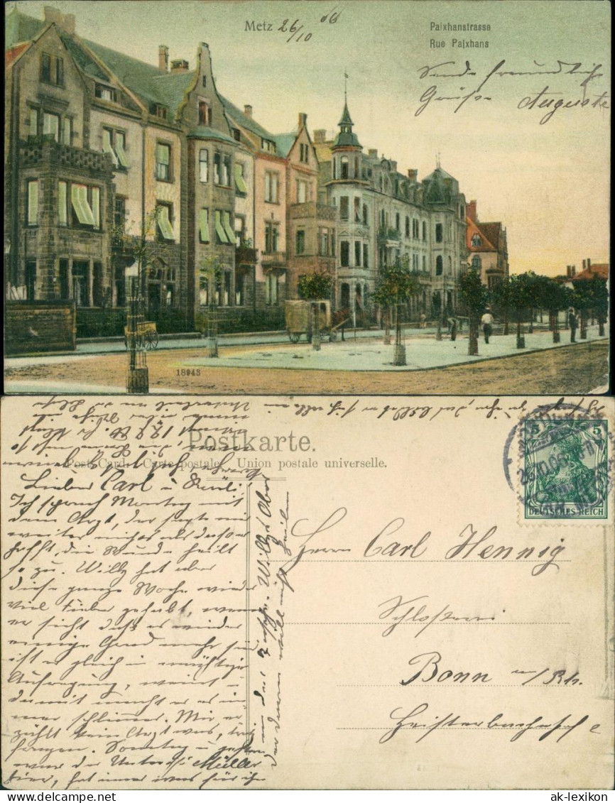 CPA Metz Rue Paixhans/Paixhansstrasse 1906  - Other & Unclassified