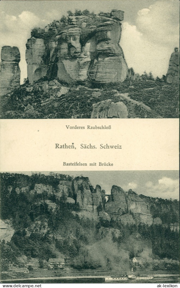 Ansichtskarte Schmilka Frienstein (Vorderes Raubschloss) 1950 - Schmilka