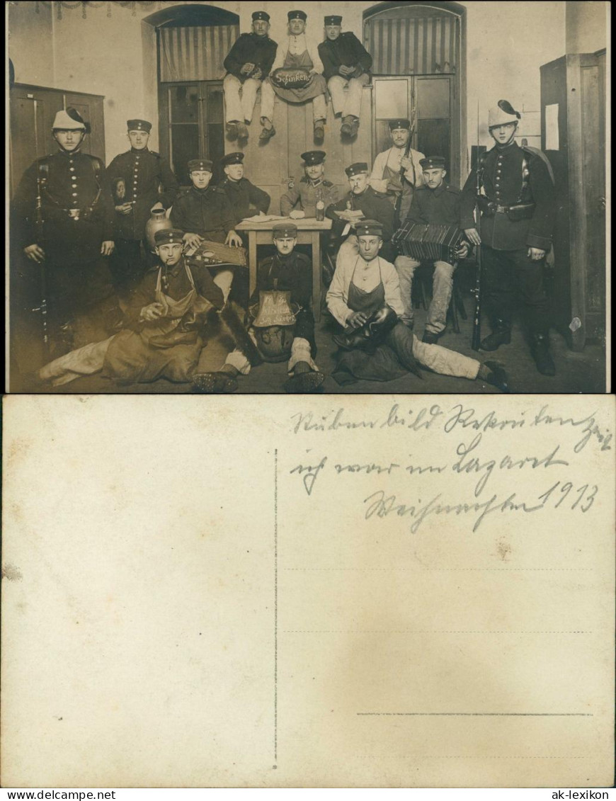  Soldaten: Gruppenbilder/Soldatengruppe - In Der Butze 1913 Privatfoto  - Other & Unclassified