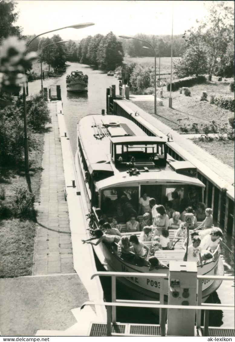 Ansichtskarte Kleinzerlang-Rheinsberg Fahrgastschiffe - Schleuse - Kanal 1985 - Rheinsberg