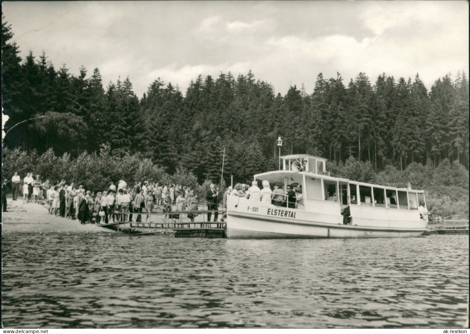 Ansichtskarte Pöhl Motorboot-Anlegestelle Schiff Elstertal 1971 - Poehl