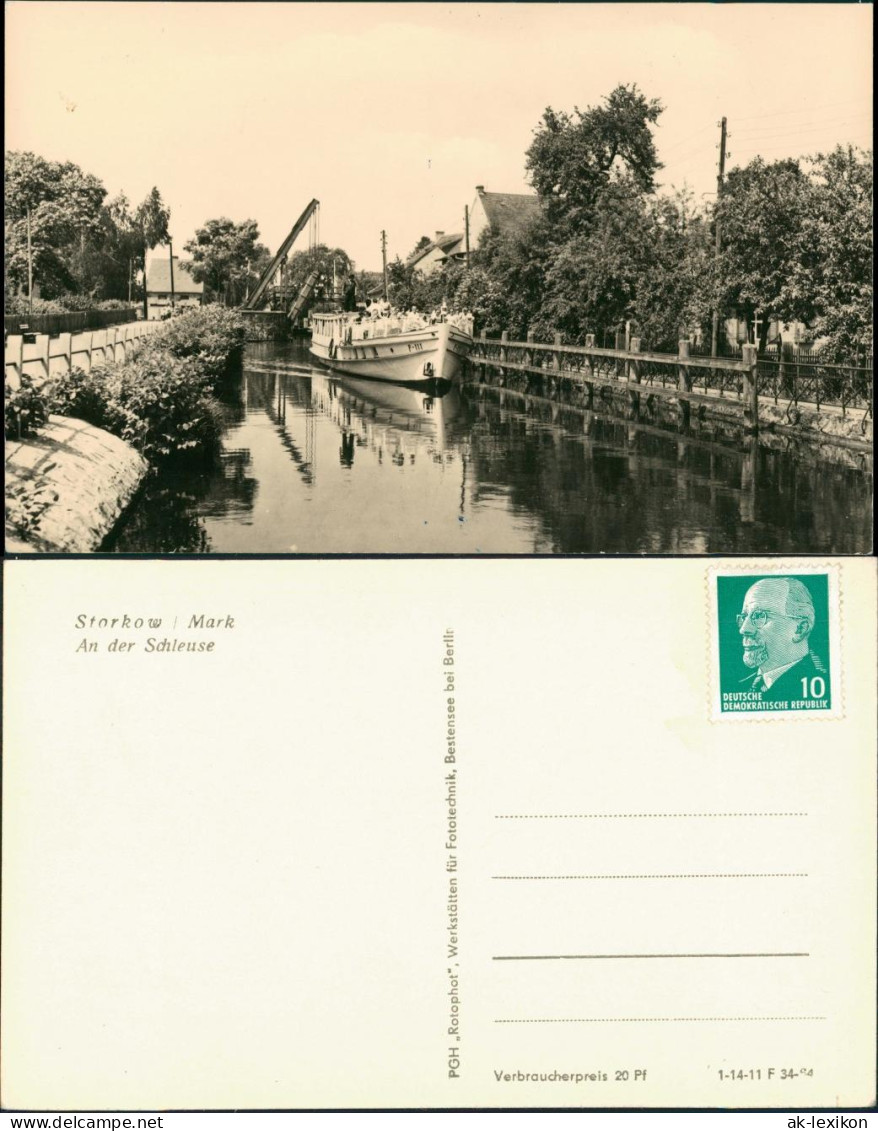 Ansichtskarte Storkow (Mark) Schiff An Der Schleuse 1964 - Storkow