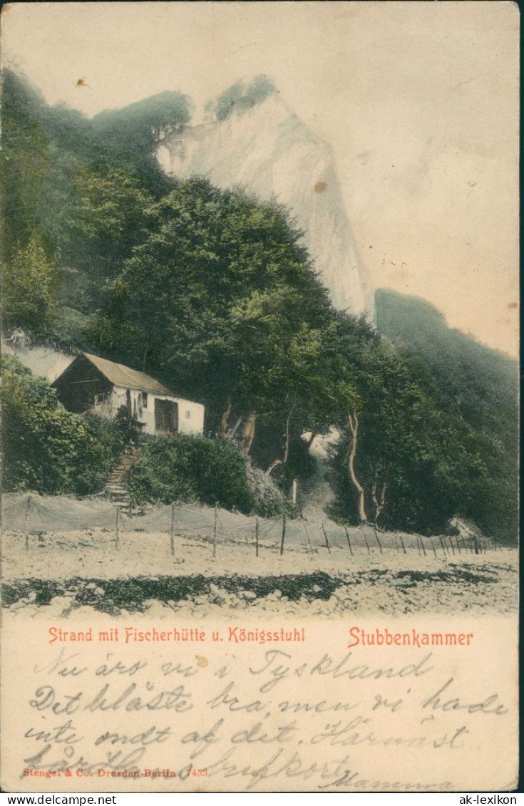 Stubbenkammer-Sassnitz Fischerhütte, Strand - Königsstuhl 1903 - Sassnitz