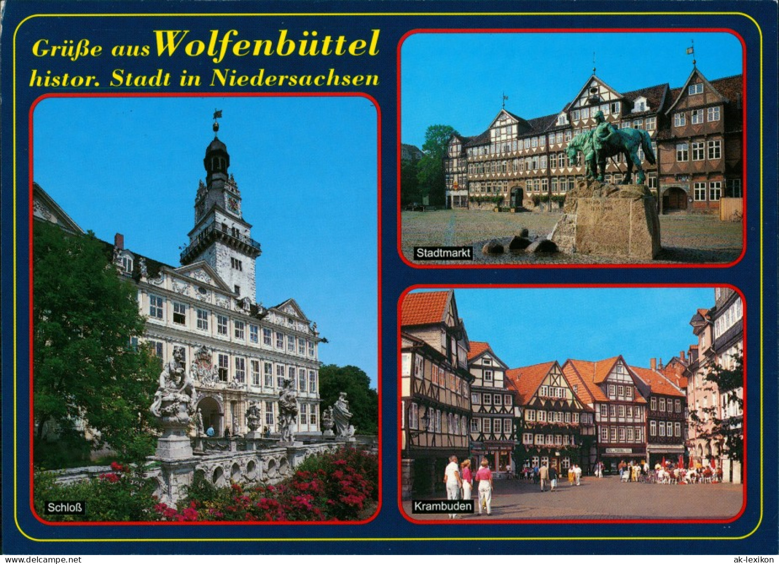 Ansichtskarte Wolfenbüttel Schloss, Stadtmarkt, Krambuden 2000 - Wolfenbüttel