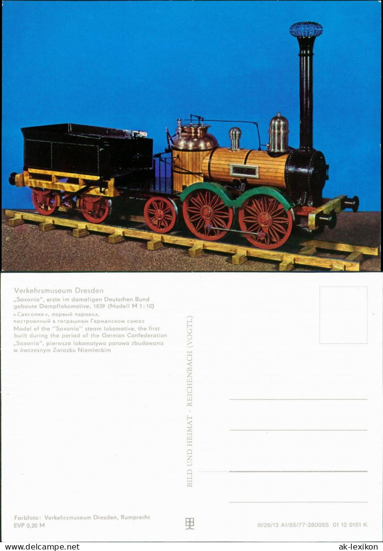 Dresden Verkehrsmuseum/Johanneum - Saxonia  Dampflokomotive, 1839 (M 1:10) 1979 - Dresden